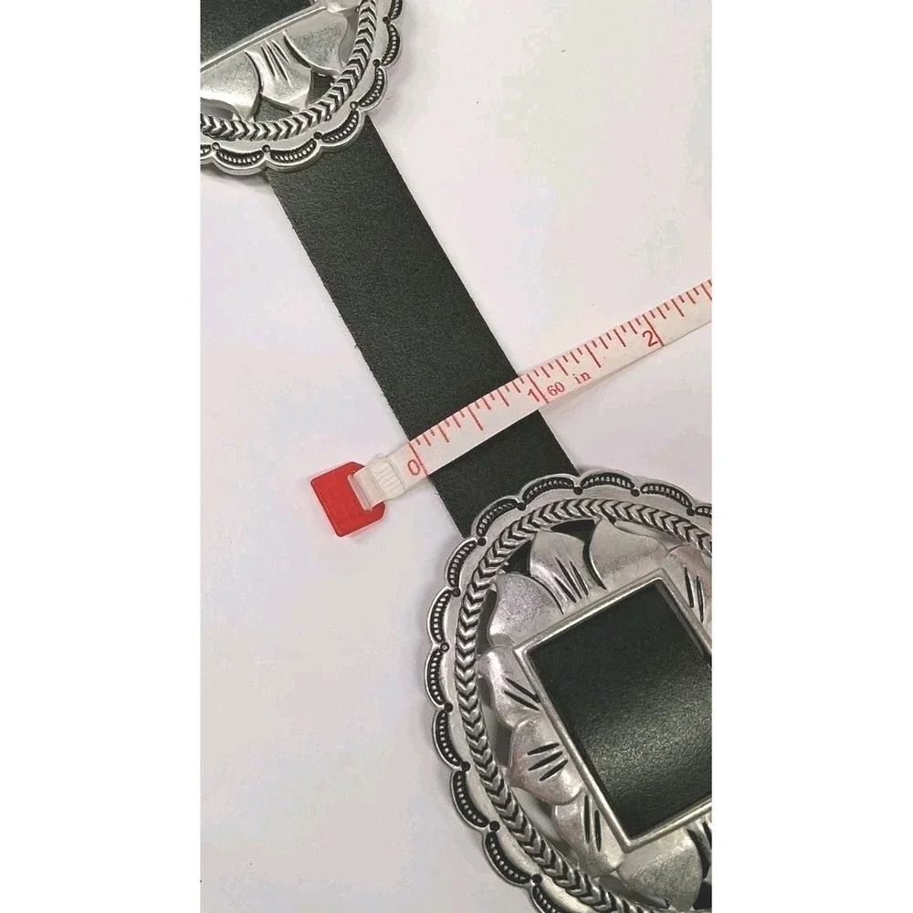 Most Wanted Women's Black Leather Concho Belt Cowgirl Southwestern Rodeo Size L